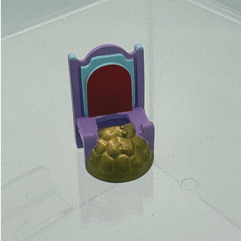 Vintage Polly Pocket Throne Chair Miniature Furniture Purple Gold Teal Accessory